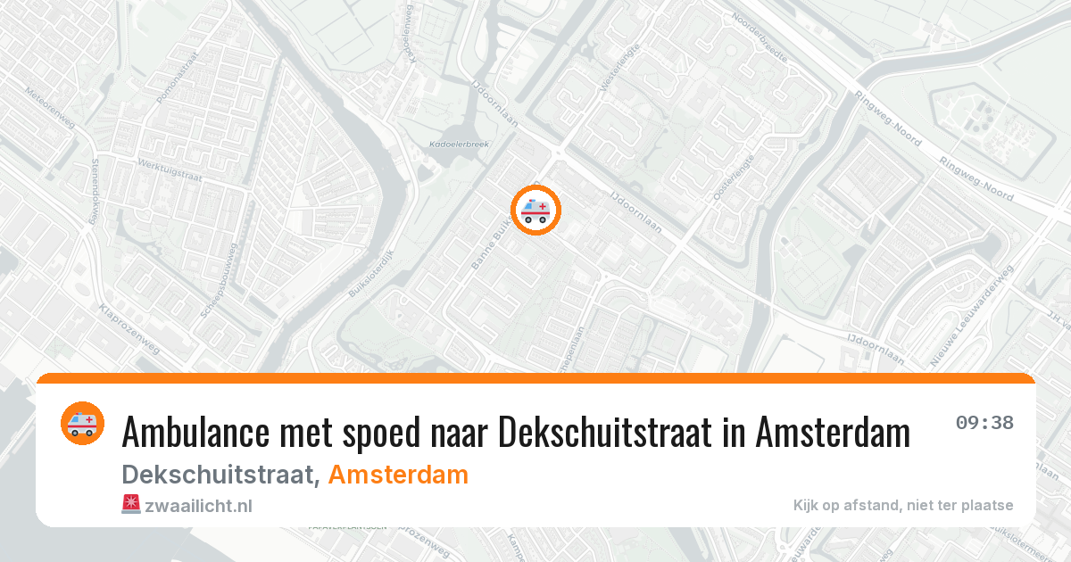 Ambulance met spoed naar Dekschuitstraat in Amsterdam — 13 jul 2026