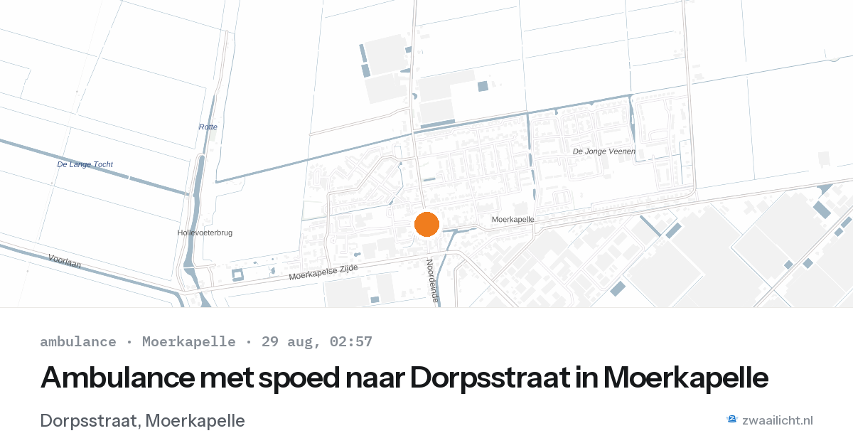 Ambulance met spoed naar Dorpsstraat in Moerkapelle — 29 aug 2026