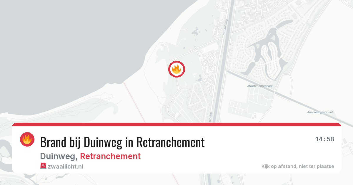 Brand bij Duinweg in Retranchement — 14 aug 2026
