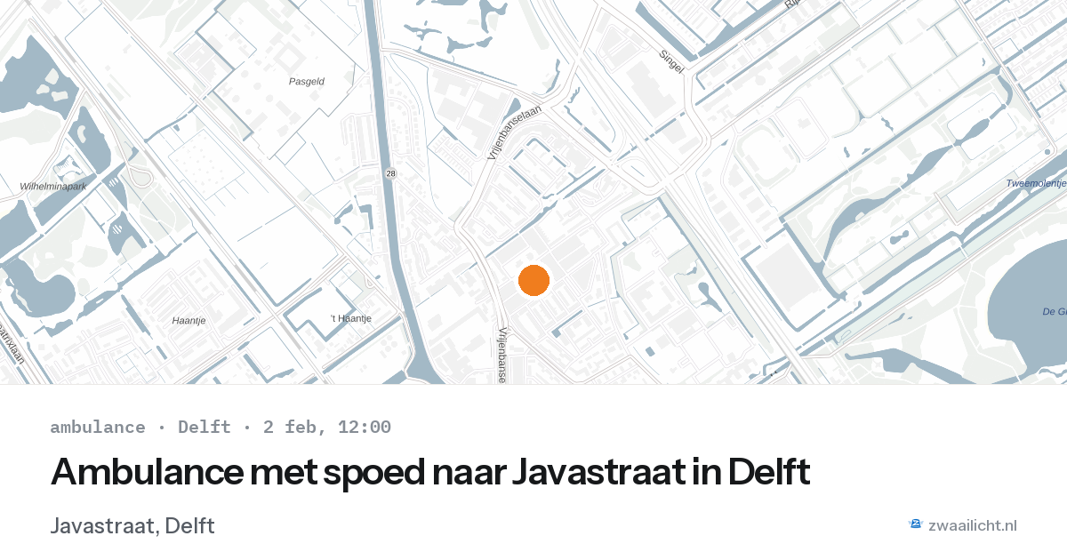 Ambulance met spoed naar Javastraat in Delft — 2 feb 2026