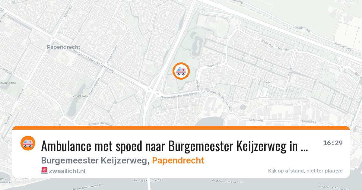 Ambulance met spoed naar Burgemeester Keijzerweg in Papendrecht — 12 feb 2026