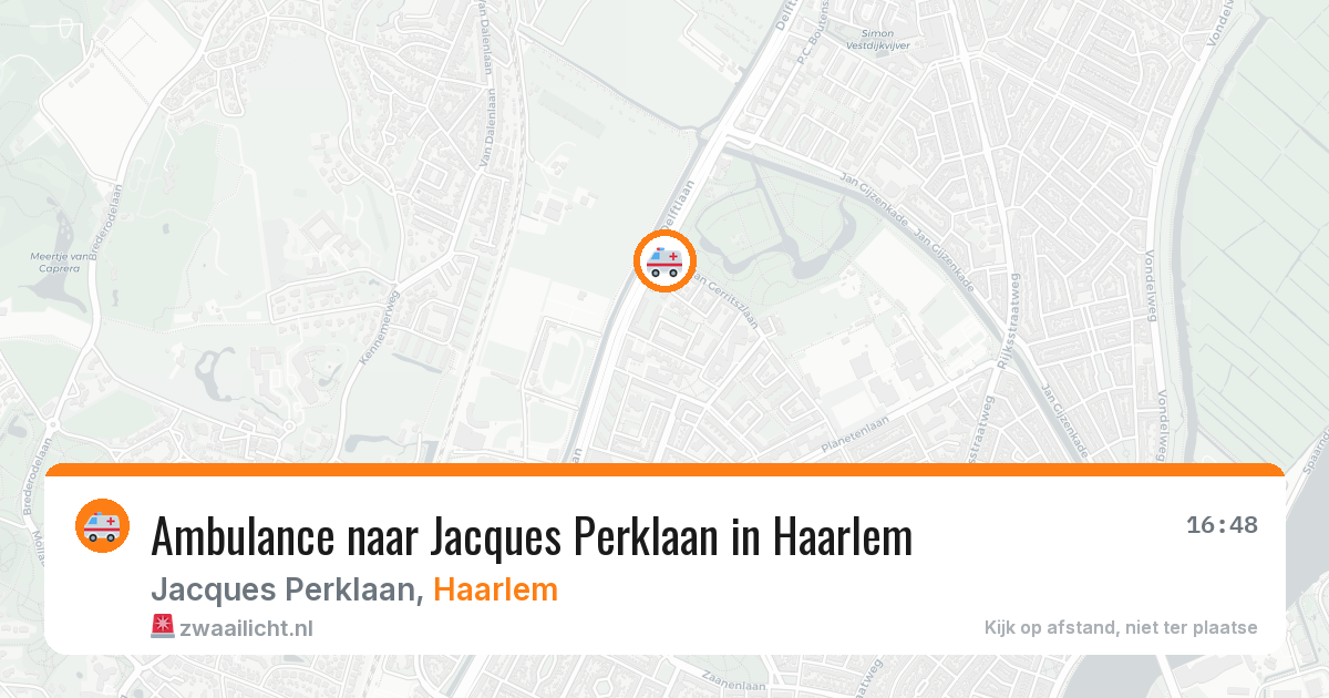 Ambulance naar Jacques Perklaan in Haarlem — 1 aug 2026