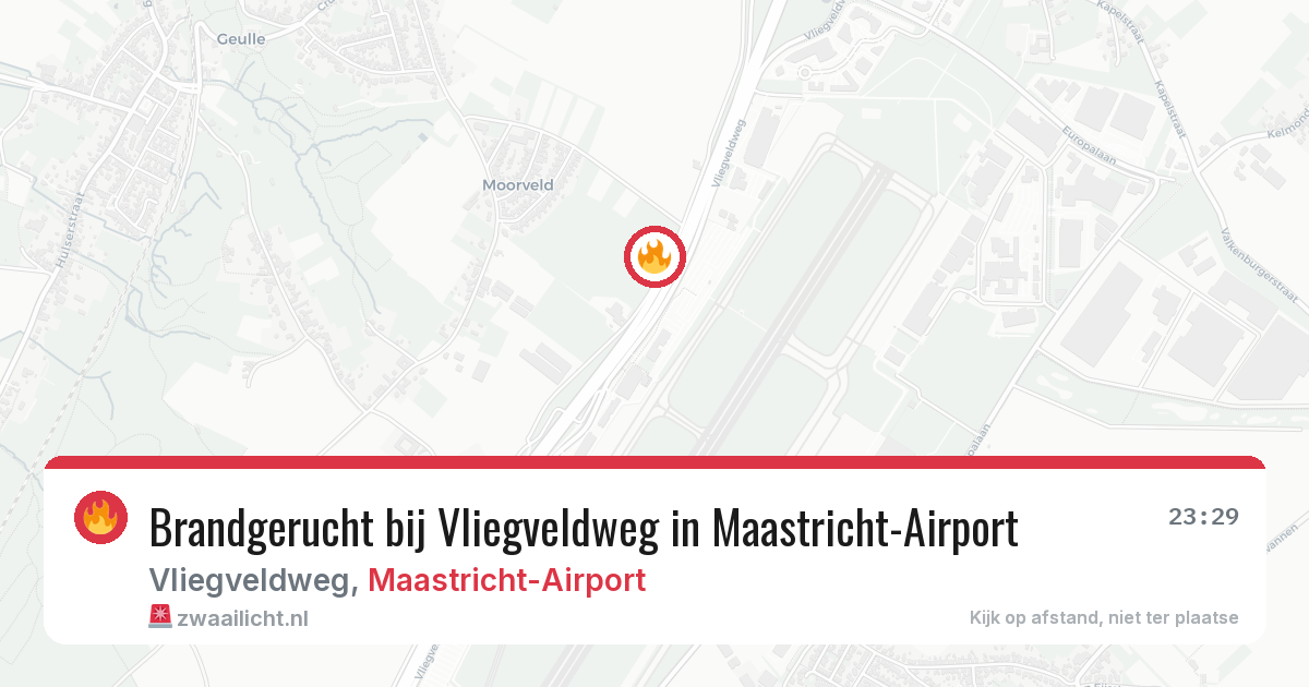Brandgerucht bij Vliegveldweg in Maastricht-Airport — 15 jun 2026