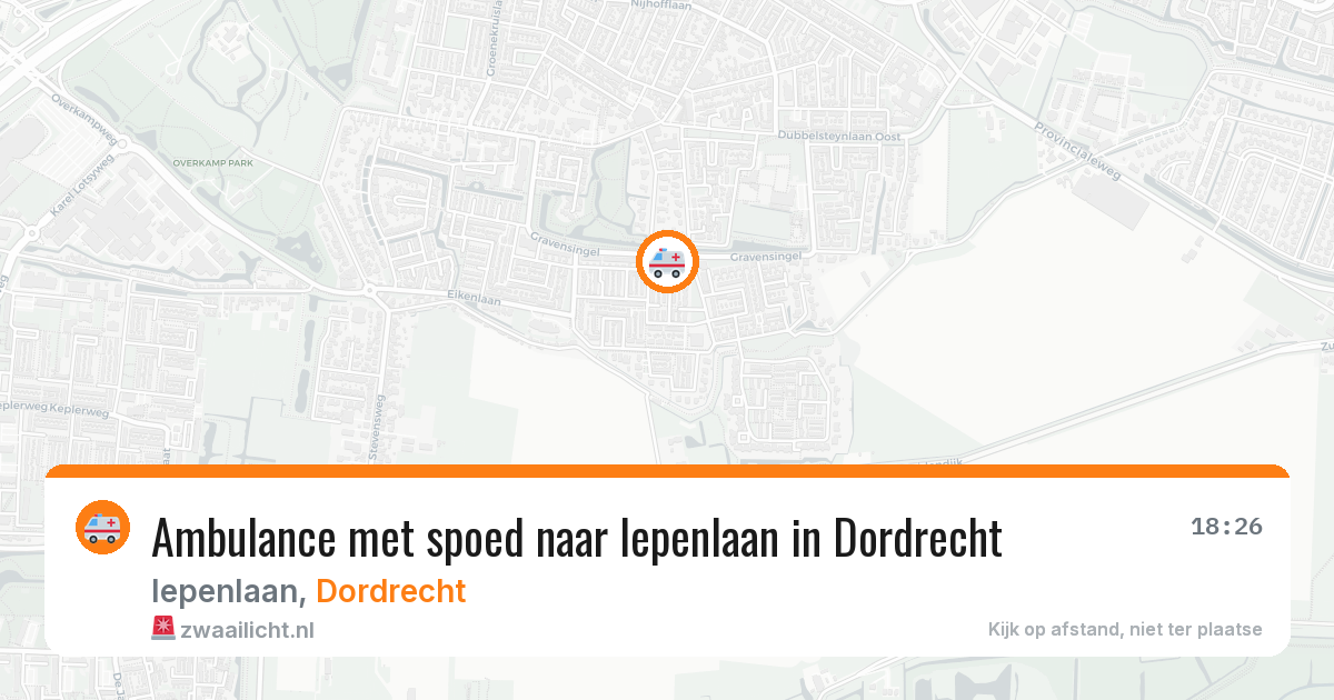 Ambulance met spoed naar Iepenlaan in Dordrecht — 26 mei 2026