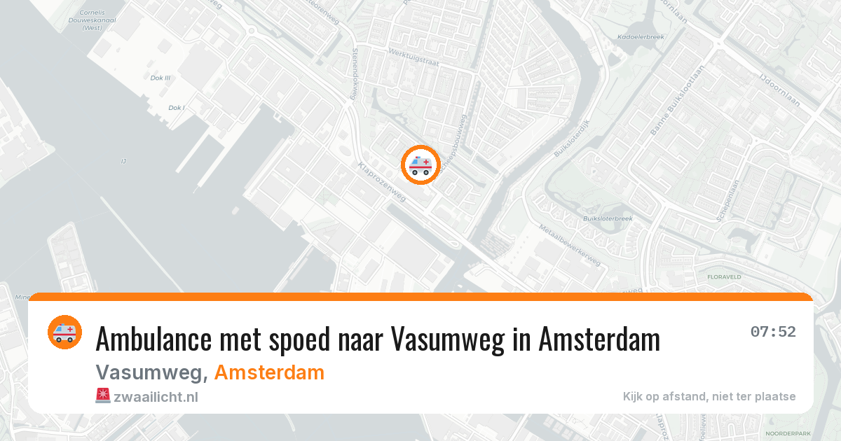 Ambulance met spoed naar Vasumweg in Amsterdam — 7 mei 2026