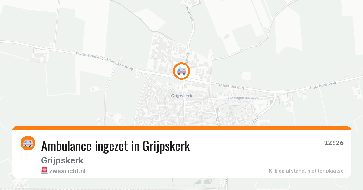 Ambulance ingezet in Grijpskerk — 3 apr 2026 | 🚨 Zwaailicht.nl