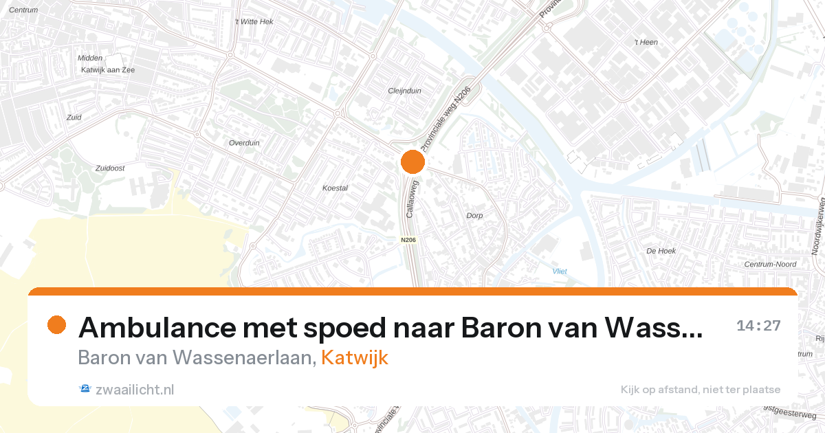 Ambulance met spoed naar Baron van Wassenaerlaan in Katwijk — 1 jul 2026