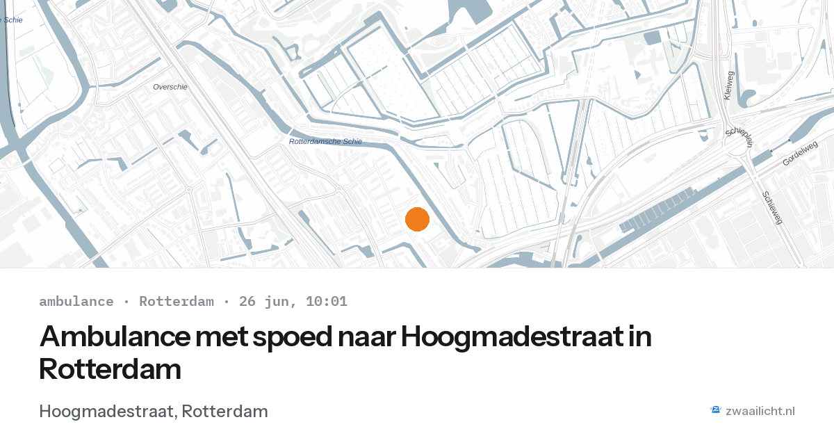 Ambulance met spoed naar Hoogmadestraat in Rotterdam — 26 jun 2026