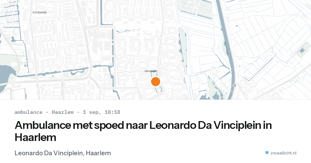 Ambulance met spoed naar Leonardo Da Vinciplein in Haarlem — 1 sep 2026