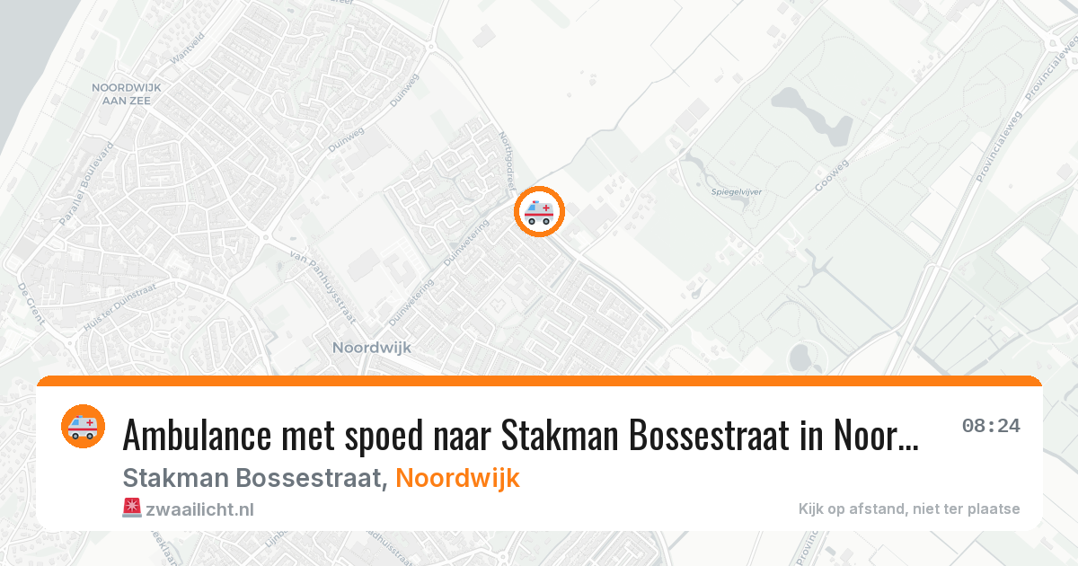 Ambulance met spoed naar Stakman Bossestraat in Noordwijk — 14 aug 2026