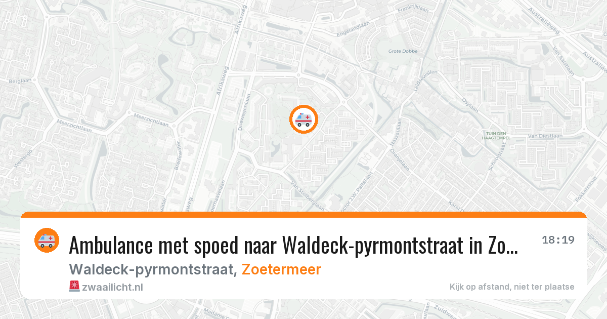 Ambulance met spoed naar Waldeck-pyrmontstraat in Zoetermeer — 14 mei 2026