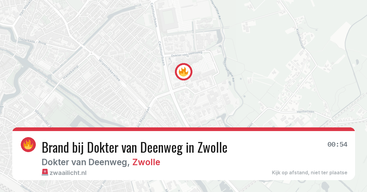 Brand bij Dokter van Deenweg in Zwolle — 29 mei 2026