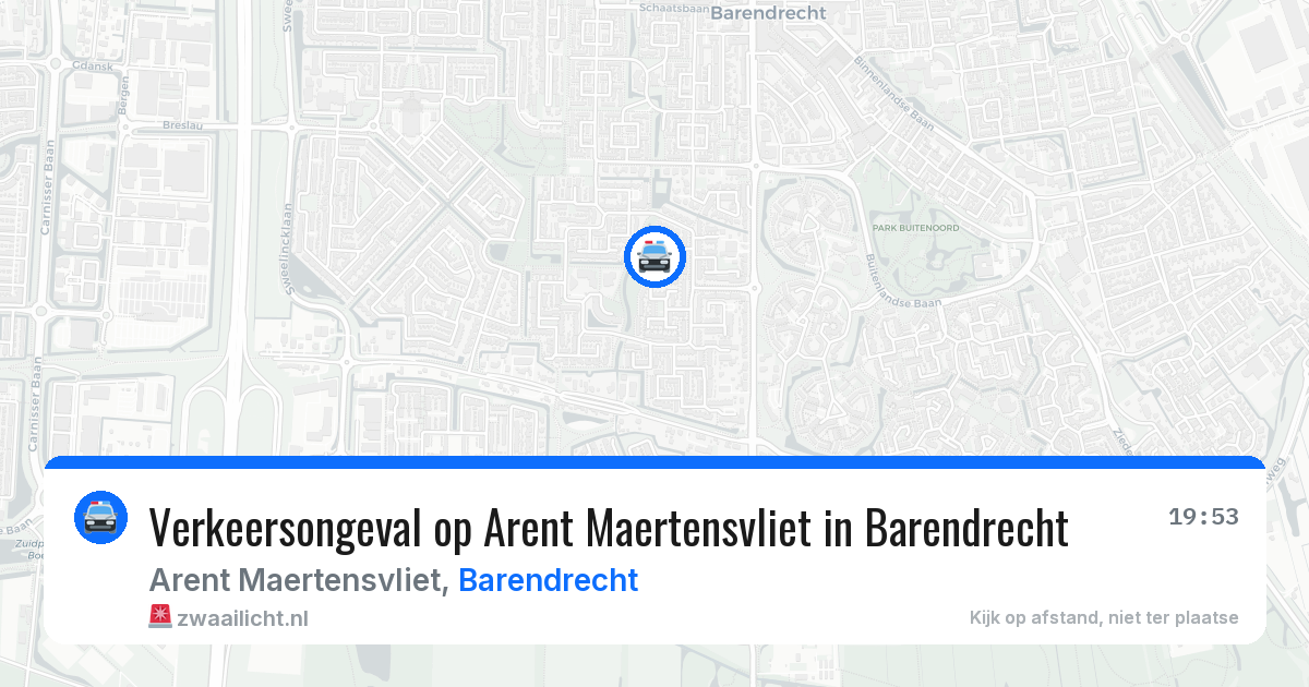 Verkeersongeval op Arent Maertensvliet in Barendrecht — 28 mei 2026