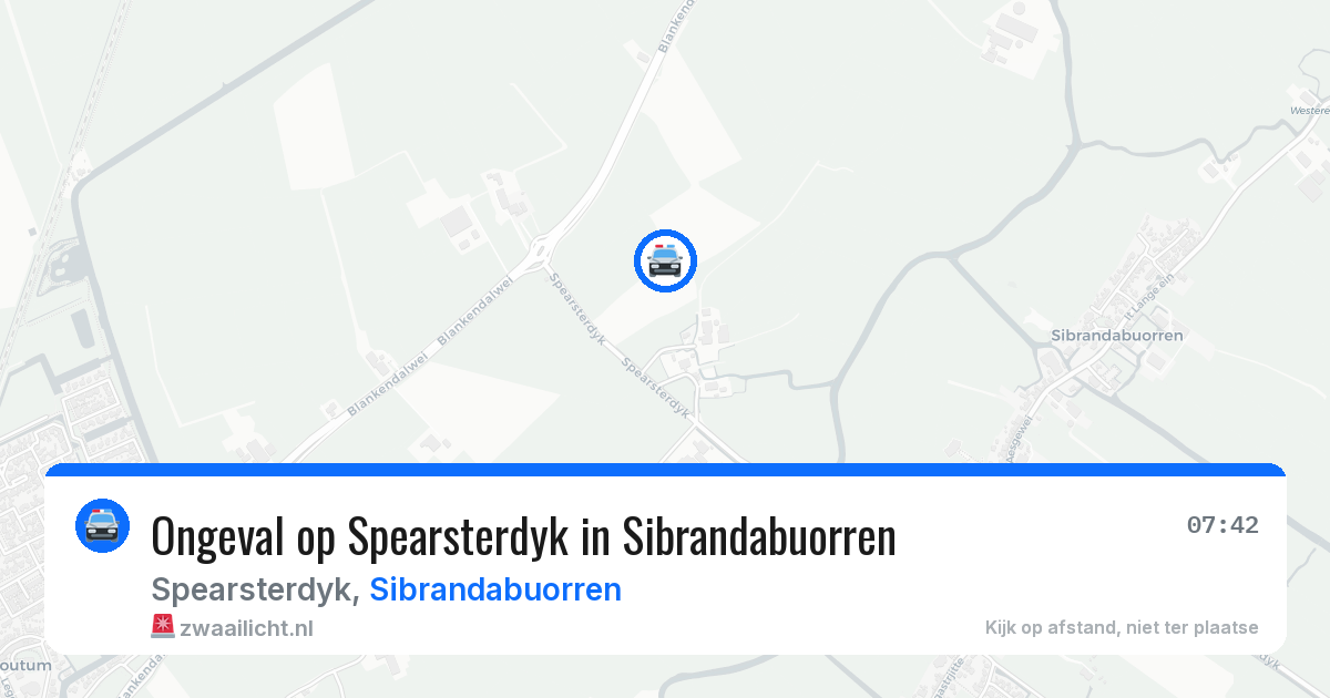 Ongeval op Spearsterdyk in Sibrandabuorren — 27 jul 2026