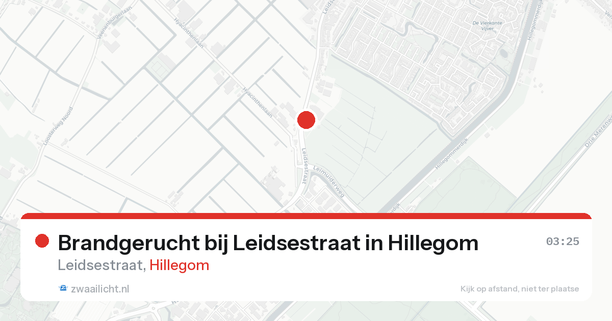 Brandgerucht bij Leidsestraat in Hillegom — 22 mei 2026