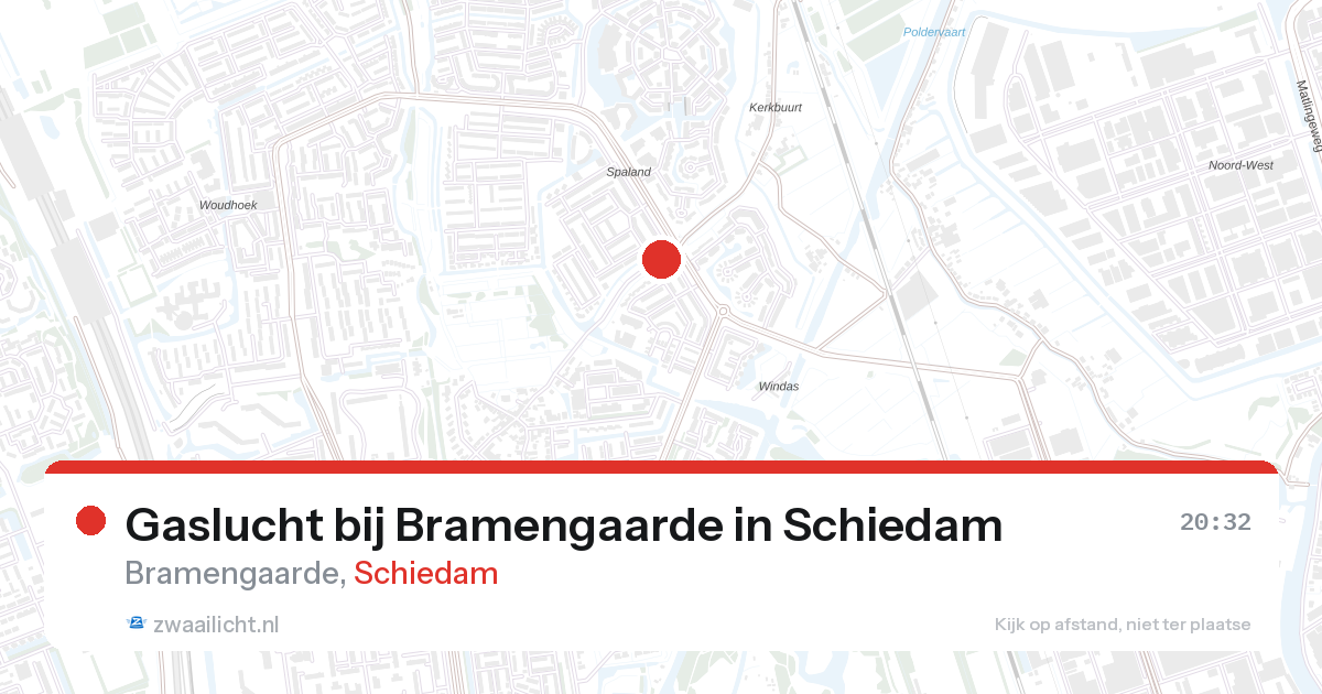 Gaslucht bij Bramengaarde in Schiedam — 26 aug 2026