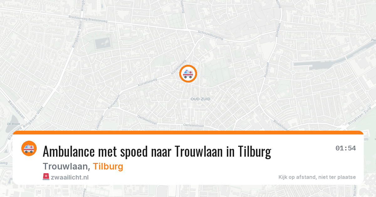 Ambulance met spoed naar Trouwlaan in Tilburg — 25 mei 2026