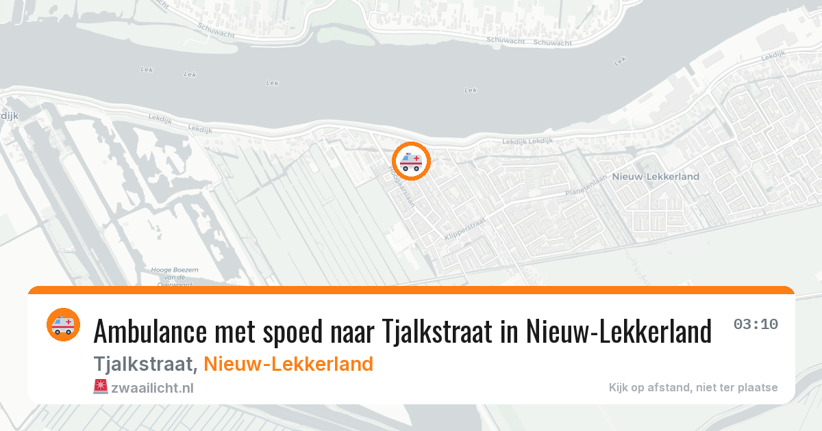 Ambulance met spoed naar Tjalkstraat in Nieuw-Lekkerland — 18 mei 2026