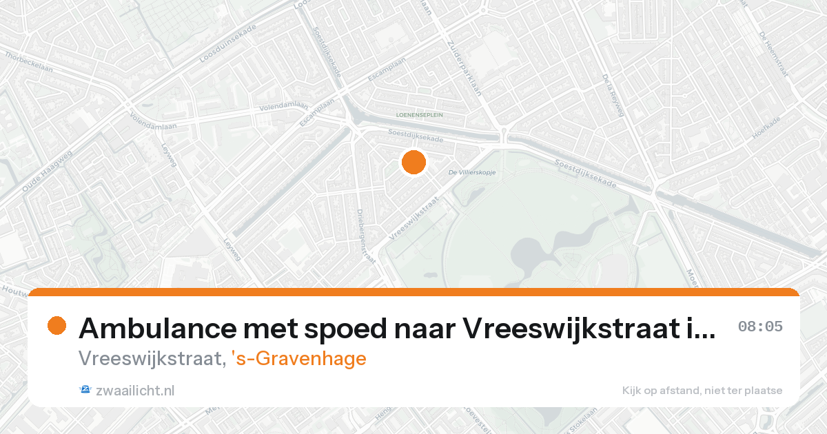 Ambulance met spoed naar Vreeswijkstraat in 's-Gravenhage — 22 aug 2026