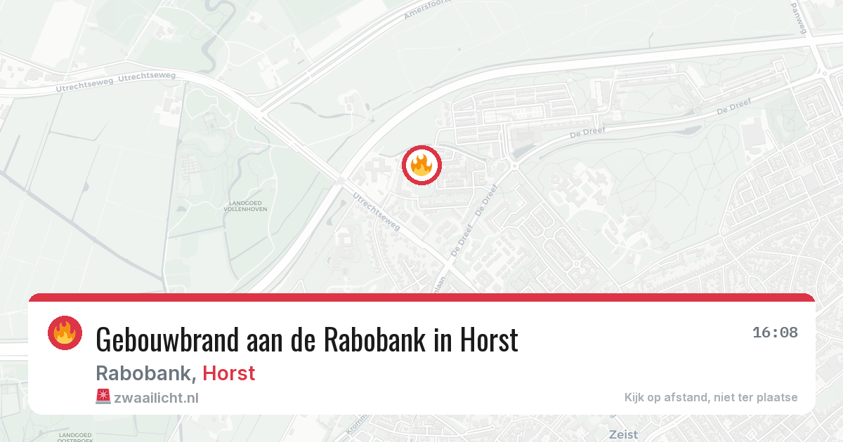 Gebouwbrand aan de Rabobank in Horst — 1 apr 2026