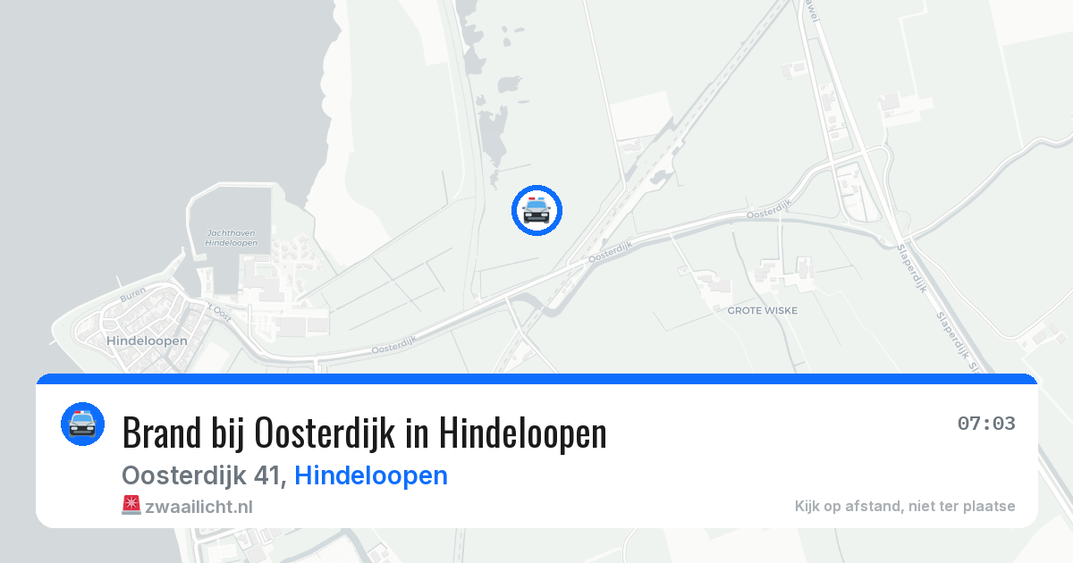 Brand bij Oosterdijk in Hindeloopen — 1 jul 2026