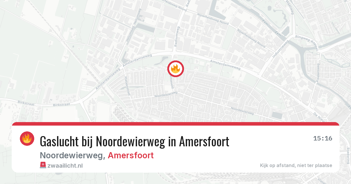 Gaslucht bij Noordewierweg in Amersfoort — 29 mrt 2026