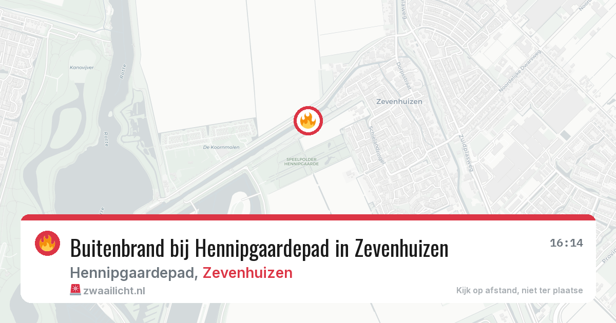 Buitenbrand bij Hennipgaardepad in Zevenhuizen — 14 mei 2026