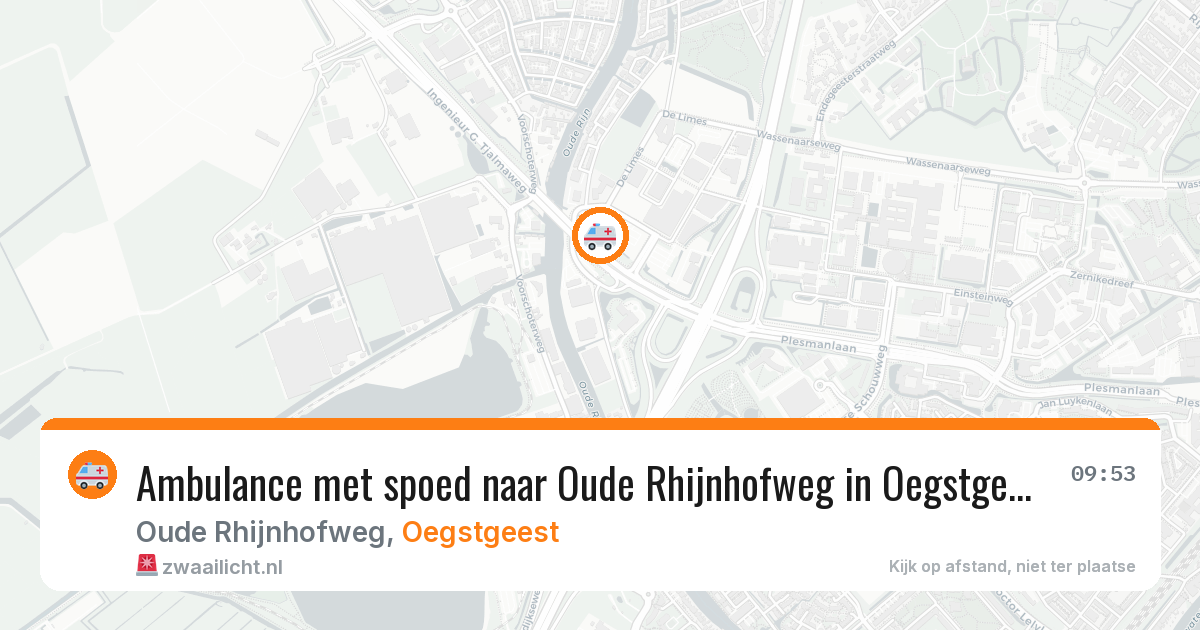 Ambulance met spoed naar Oude Rhijnhofweg in Oegstgeest — 6 jul 2026