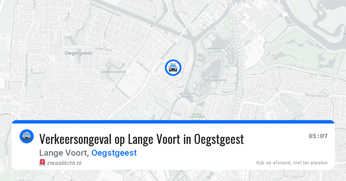 Verkeersongeval op Lange Voort in Oegstgeest — 31 jul 2026