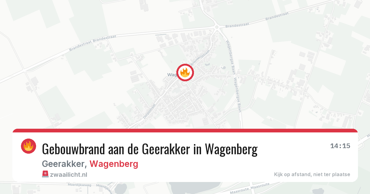 Gebouwbrand aan de Geerakker in Wagenberg — 26 jan 2026