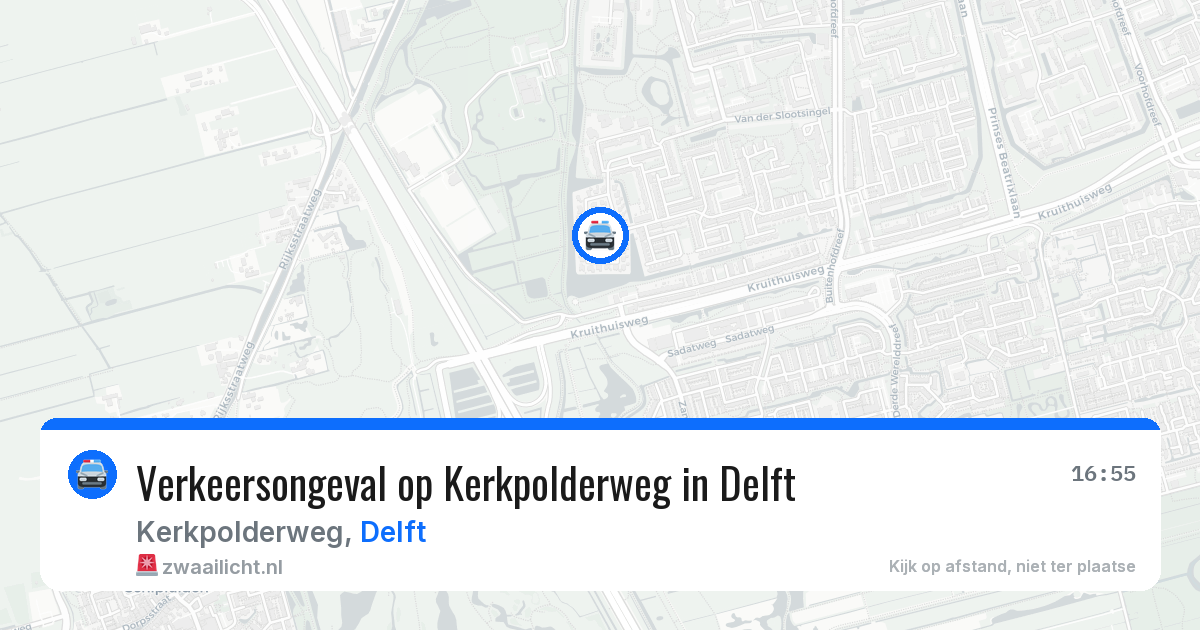 Verkeersongeval op Kerkpolderweg in Delft — 25 mrt 2026