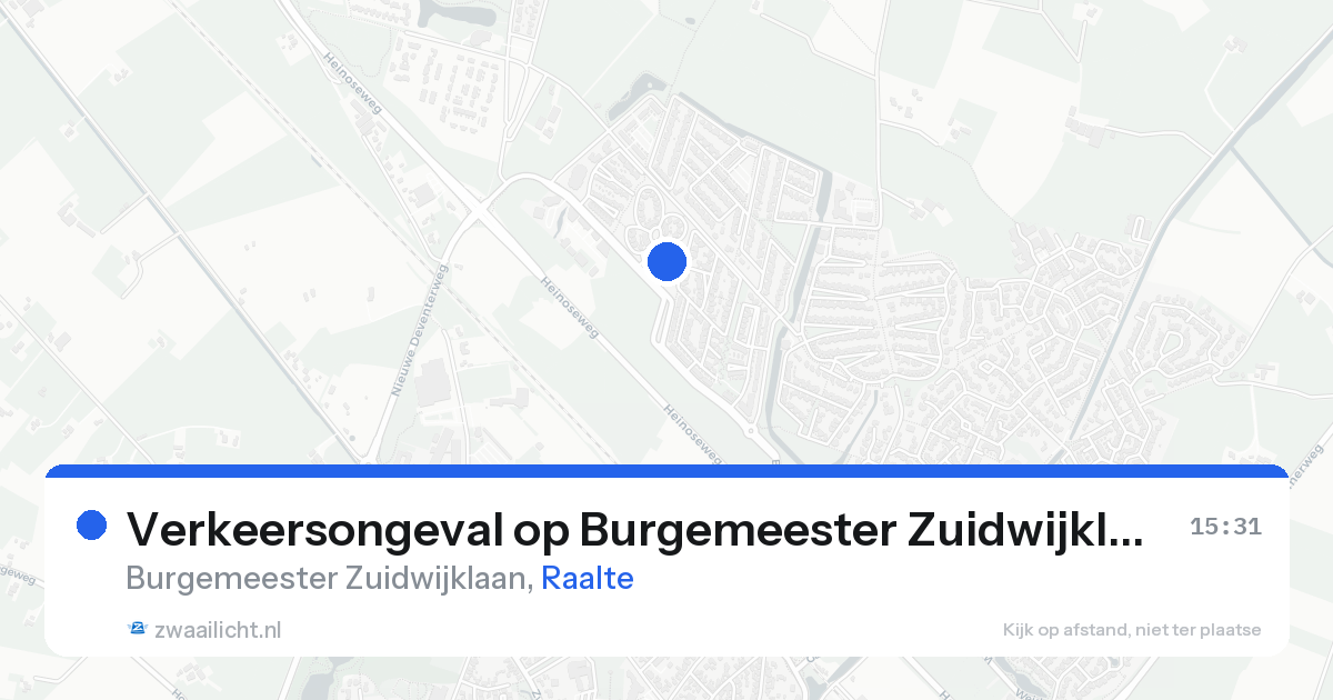 Verkeersongeval op Burgemeester Zuidwijklaan in Raalte — 19 aug 2026