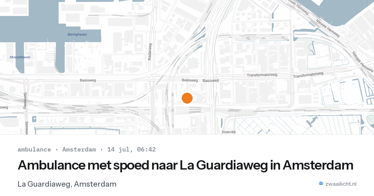 Ambulance met spoed naar La Guardiaweg in Amsterdam — 14 jul 2026
