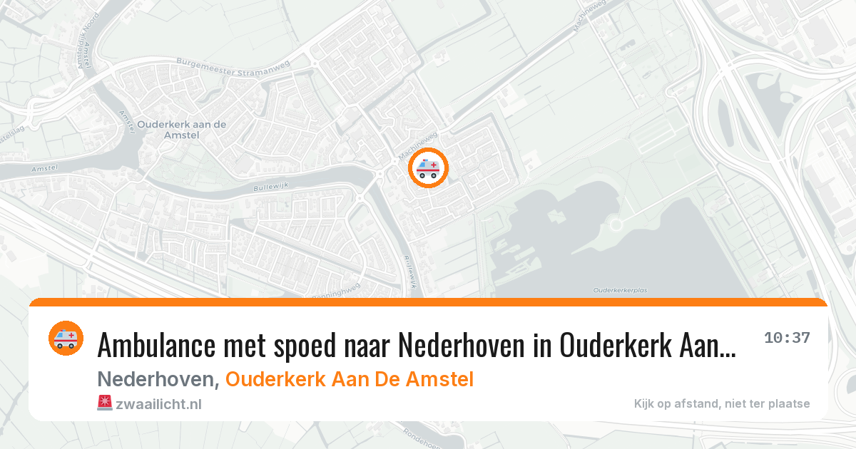 Ambulance met spoed naar Nederhoven in Ouderkerk Aan De Amstel — 12 jul 2026
