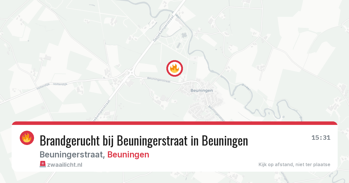 Brandgerucht bij Beuningerstraat in Beuningen — 13 jul 2026