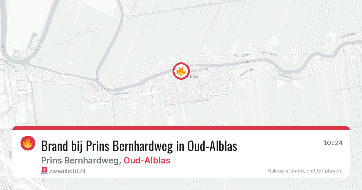 Brand bij Prins Bernhardweg in Oud-Alblas — 13 aug 2026