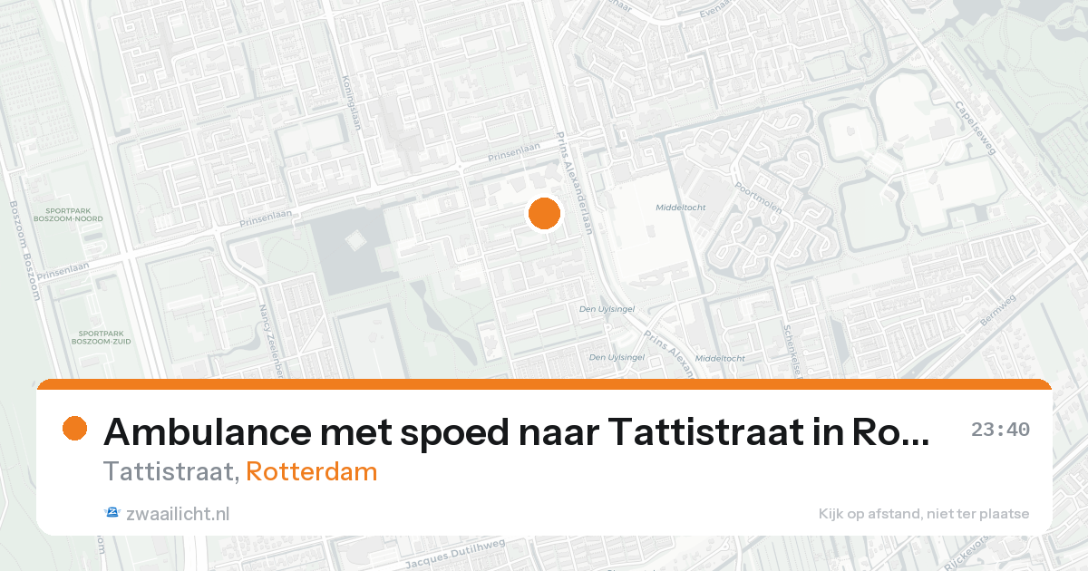 Ambulance met spoed naar Tattistraat in Rotterdam — 24 aug 2026