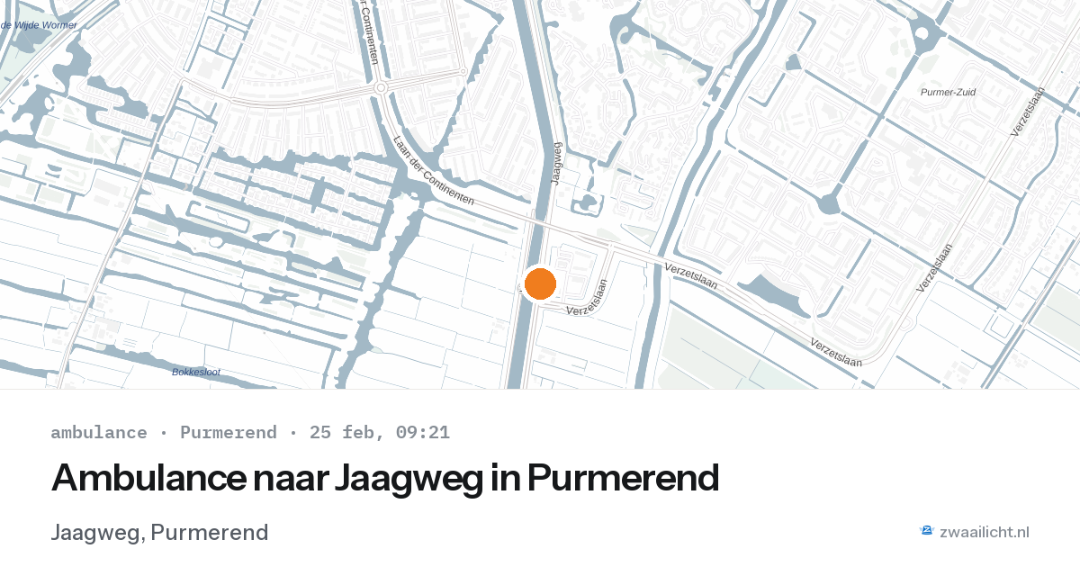 Ambulance naar Jaagweg in Purmerend — 25 feb 2026