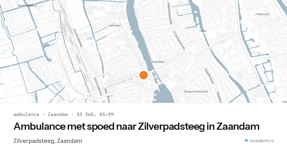 Ambulance met spoed naar Zilverpadsteeg in Zaandam — 15 feb 2026