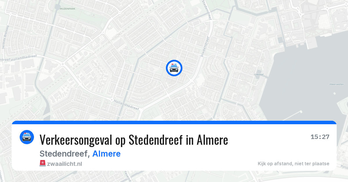 Verkeersongeval op Stedendreef in Almere — 16 mrt 2026
