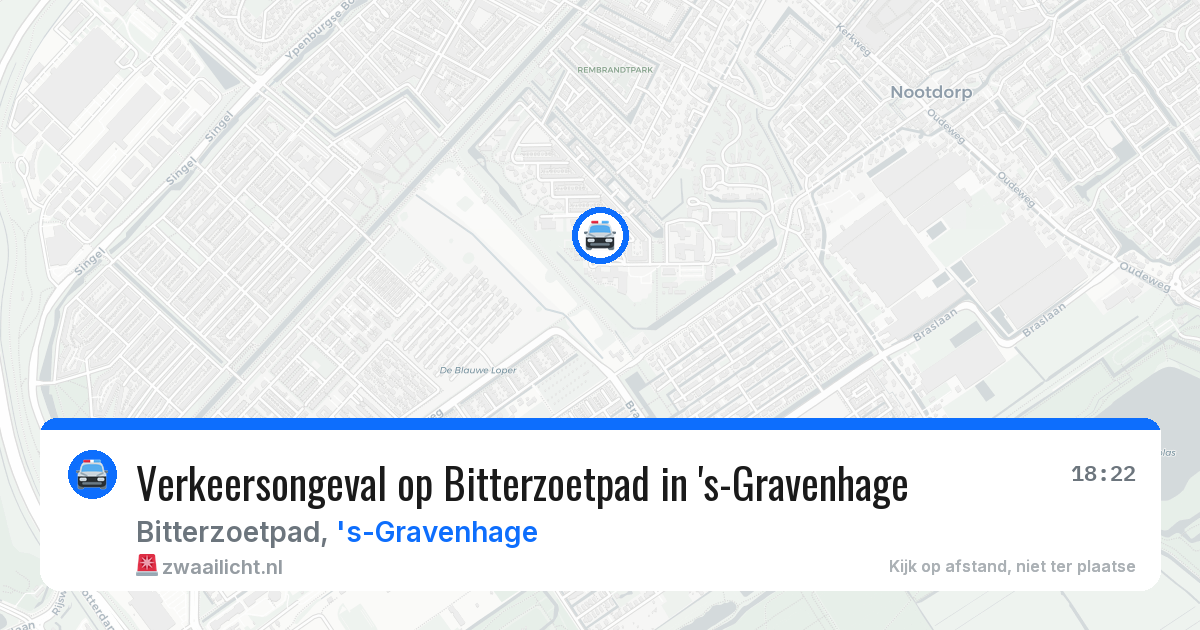 Verkeersongeval op Bitterzoetpad in 's-Gravenhage — 19 mrt 2026