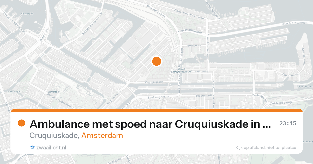 Ambulance met spoed naar Cruquiuskade in Amsterdam — 22 aug 2026