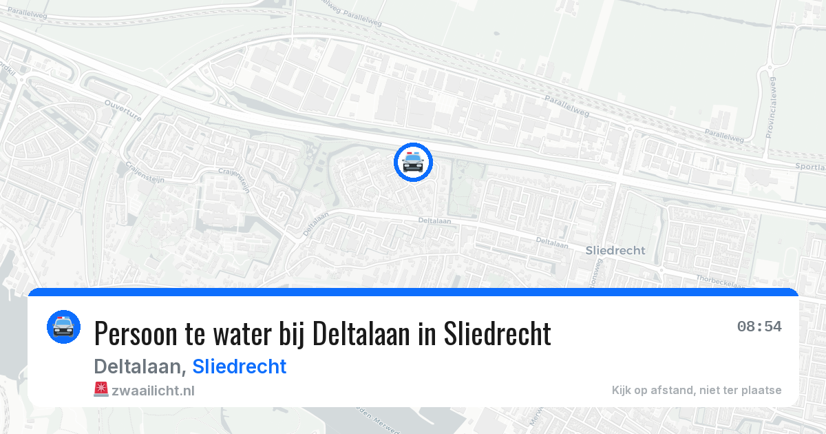 Persoon te water bij Deltalaan in Sliedrecht — 8 jun 2026