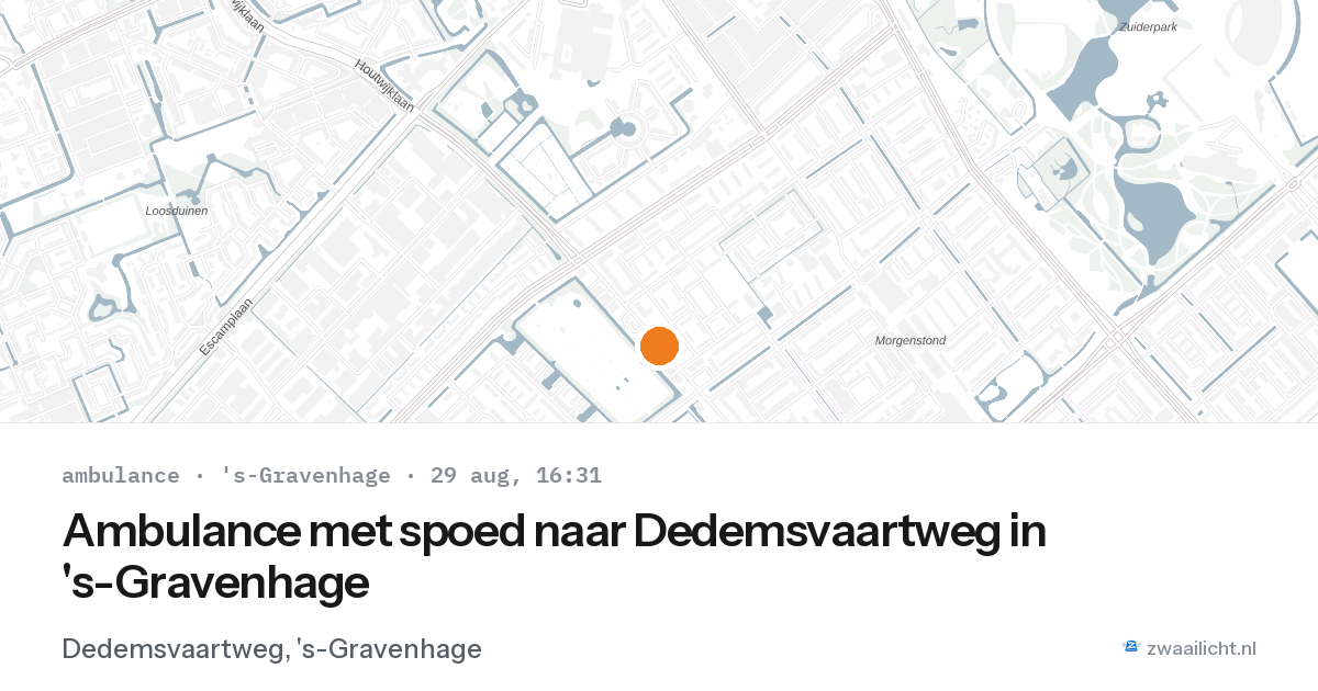 Ambulance met spoed naar Dedemsvaartweg in 's-Gravenhage — 29 aug 2026