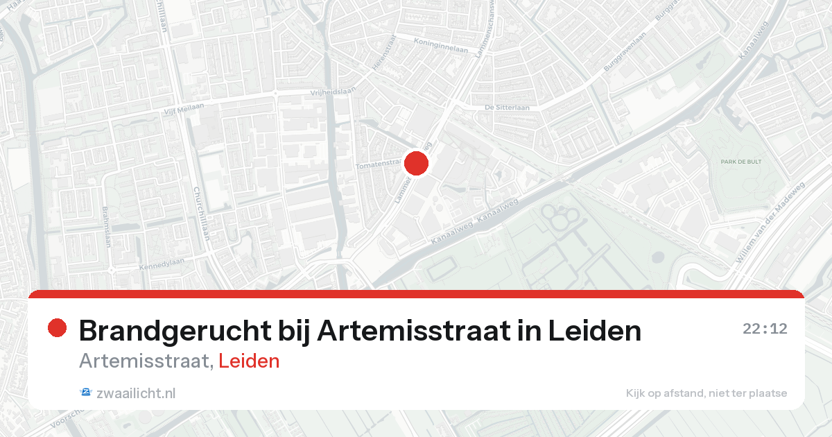 Brandgerucht bij Artemisstraat in Leiden — 20 apr 2026