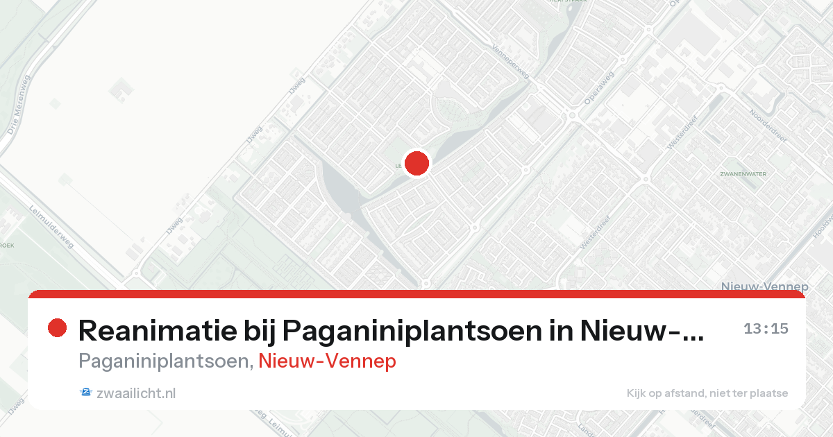 Reanimatie bij Paganiniplantsoen in Nieuw-Vennep — 25 aug 2026