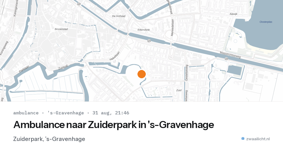 Ambulance naar Zuiderpark in 's-Gravenhage — 31 aug 2026