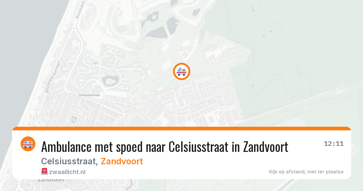 Ambulance met spoed naar Celsiusstraat in Zandvoort — 6 aug 2026