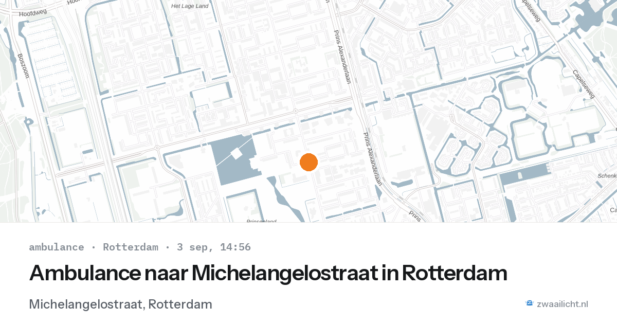Ambulance naar Michelangelostraat in Rotterdam — 3 sep 2026