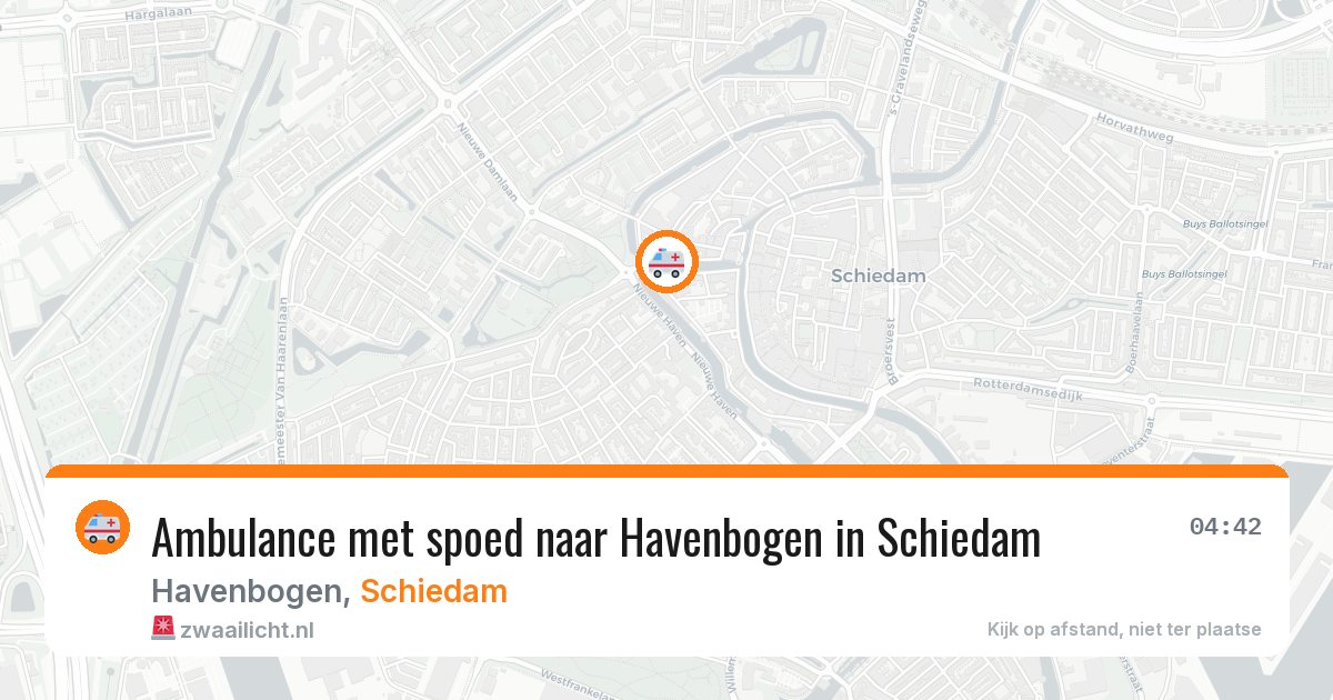 Ambulance met spoed naar Havenbogen in Schiedam — 5 jun 2026